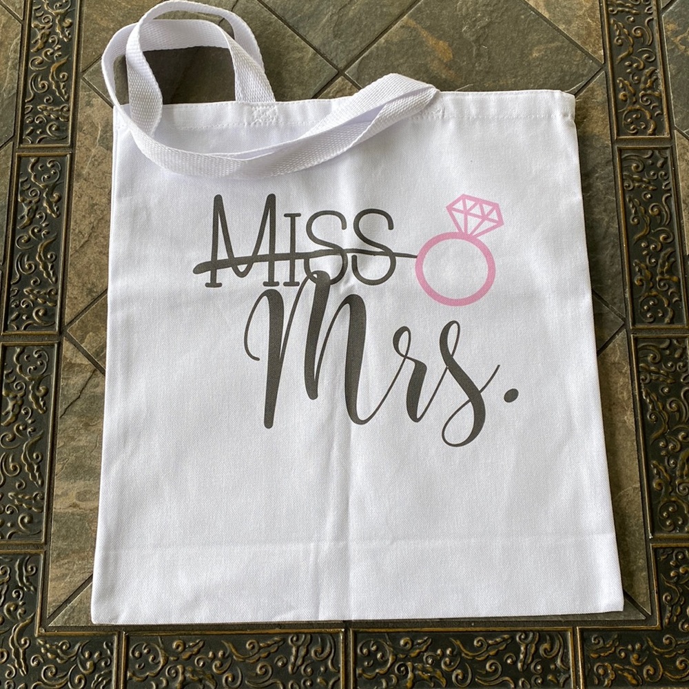 Miss to Mrs. Bridal Wedding Tote Bag